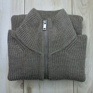 Quince Women M Australian Merino Wool 1/2 Zip Sweater Chunky Knit Malted Toffee